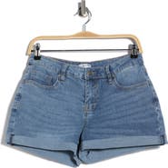 Vigoss Mid Rise Double Roll Denim Shorts