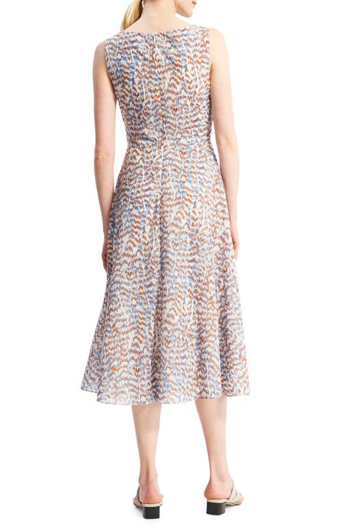 Theory Sleeveless Printed Midi A-line Dress In Blue Multi - G0d