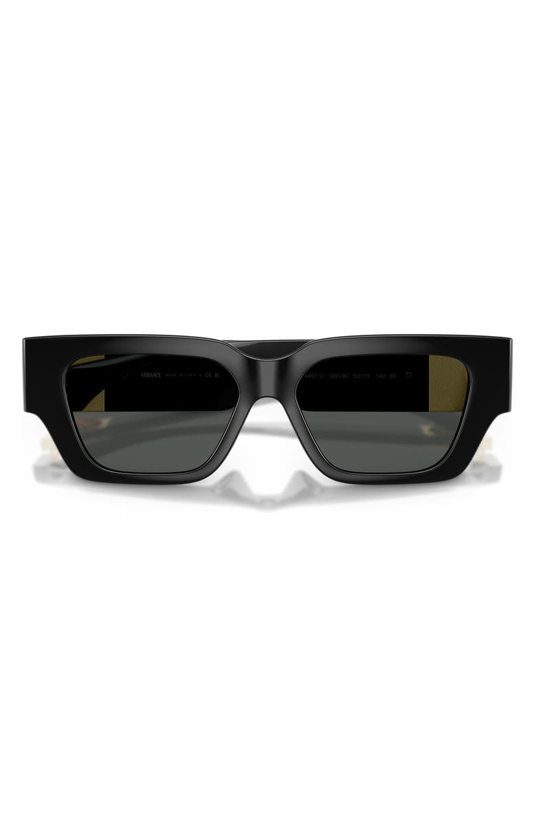 Versace 53mm Square Sunglasses, Alternate, color, Black / Dark Grey