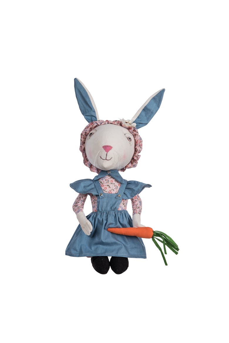 Babble Bunny Spring Joe Spencer Gathered Traditions Figurine 19", Main, color, Pink