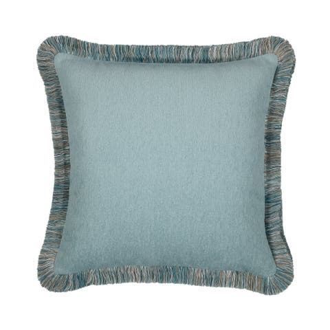 Halo Fringed Indoor & Outdoor Woven Accent Pillow & Insert