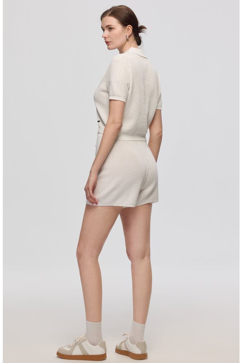 Noa Open Knit Shorts, Alternate, color, White