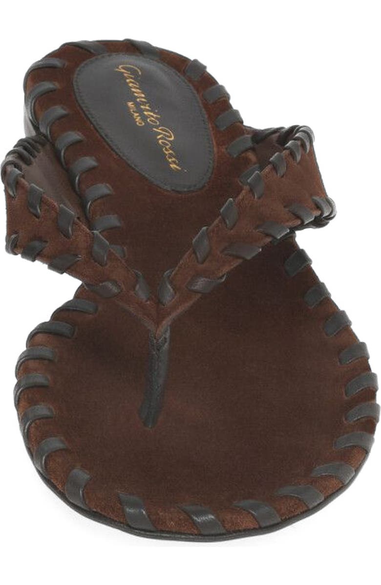 Gianvito Rossi Zaira Thong Flat Sandal, Alternate, color, Brown Suede