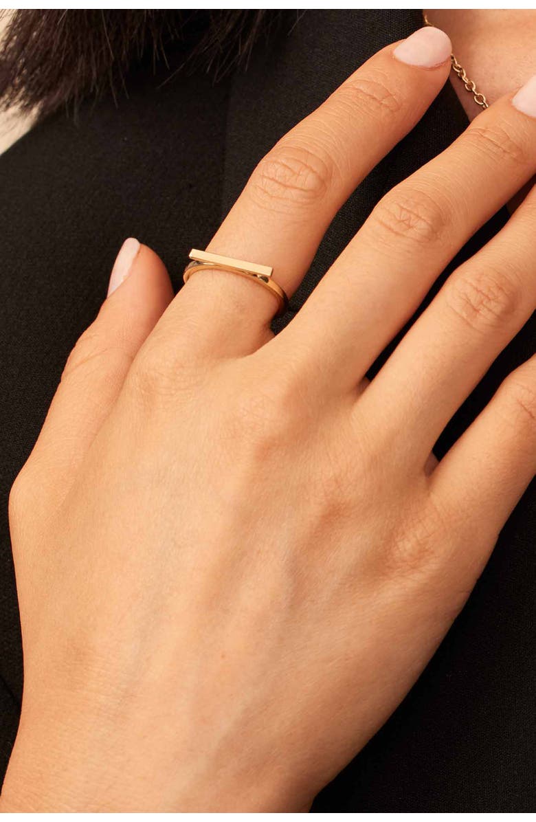 Oradina 14K Gold Brooklyn Bar Ring, Alternate, color, White Gold