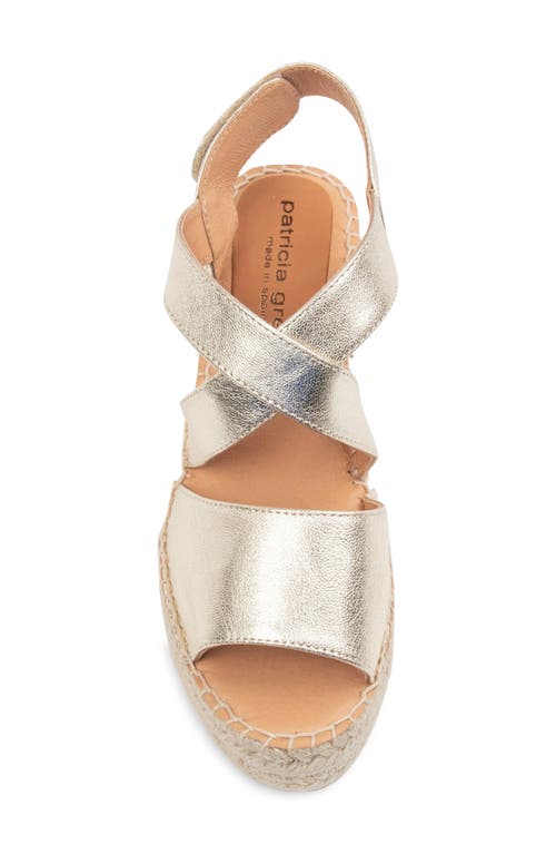 Patricia Green Penny Platform Wedge Espadrille Sandal In Gold Leather