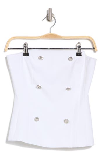 L Agence L'agence Rhinestone Button Bustier