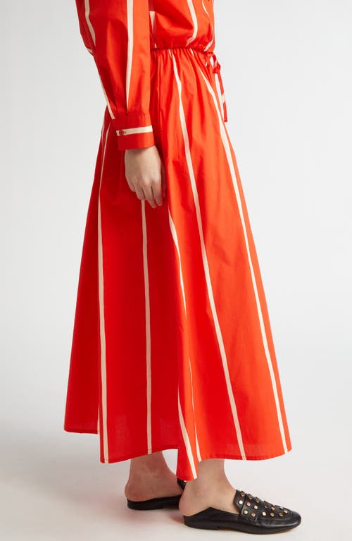 Marimekko Buklee Puhveli Cotton Maxi Skirt In Bright Red/light Yellow