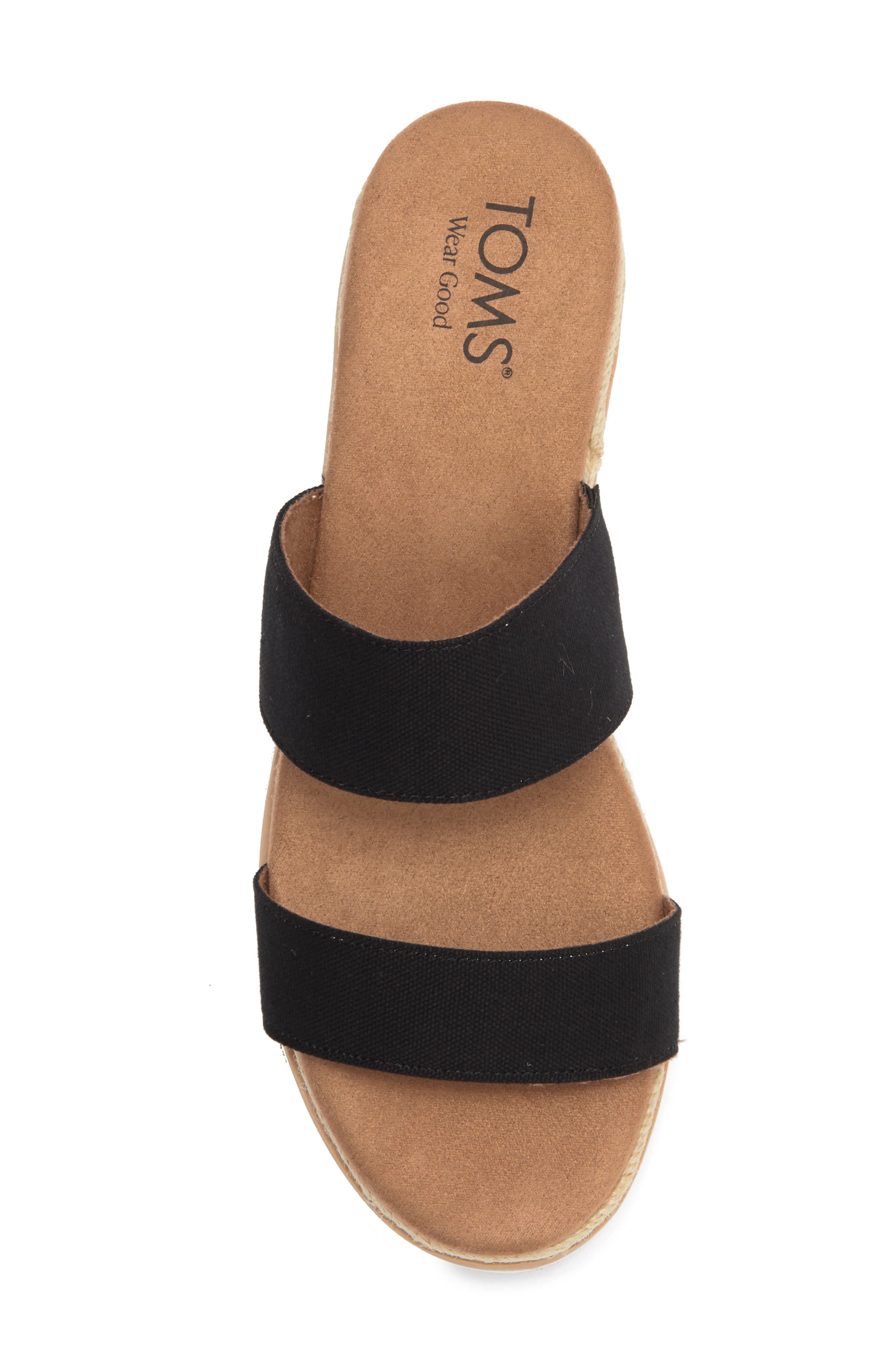 TOMS Lilo Platform Wedge Sandal, Alternate, color, Black