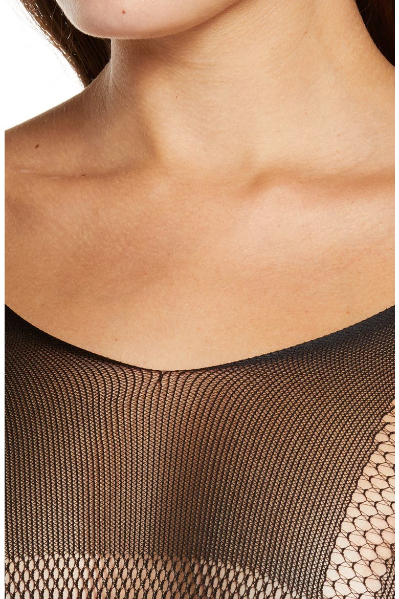 Hosiery Mesh Chemise, Alternate, color, BLACK