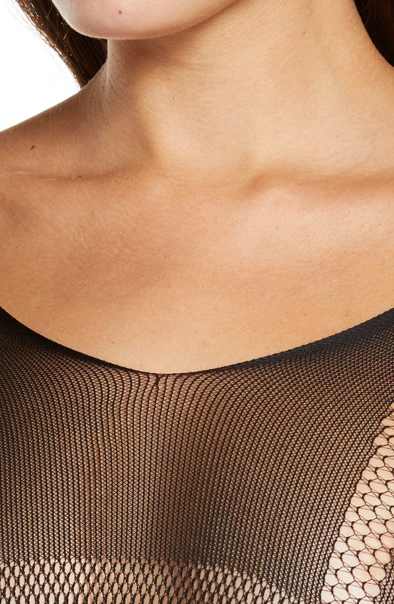 Hauty Hosiery Mesh Chemise, Alternate, color, Black