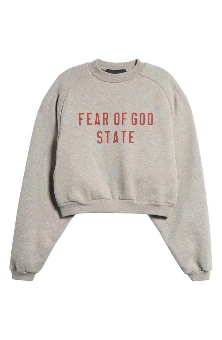 Fear of God Essentials Crop Fleece Graphic Sweatshirt, Alternate, color, 
