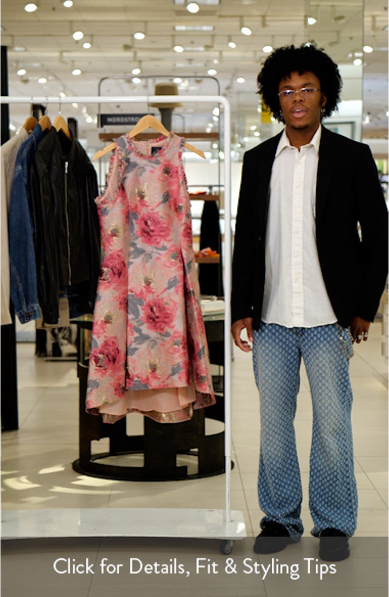 Floral Jacquard High-Low Dress, sales video thumbnail