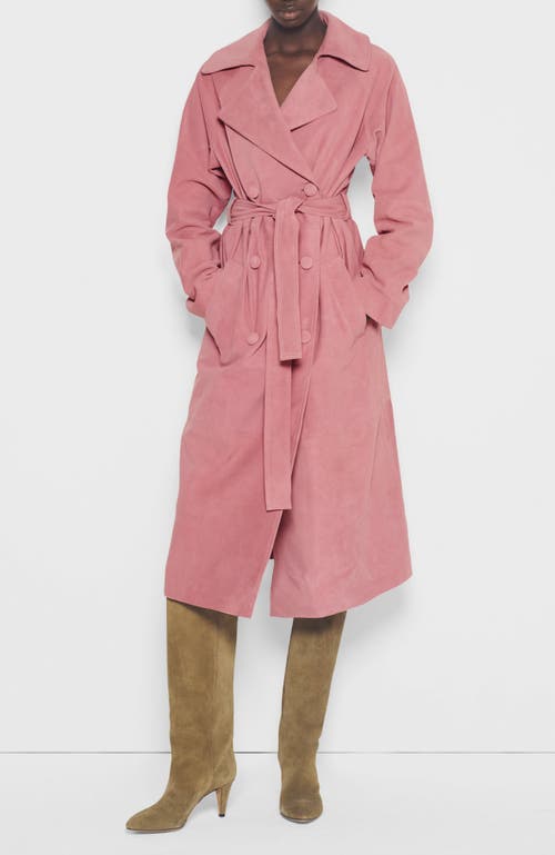 As By Df Candy Supersuede Trench Coat In Pink
