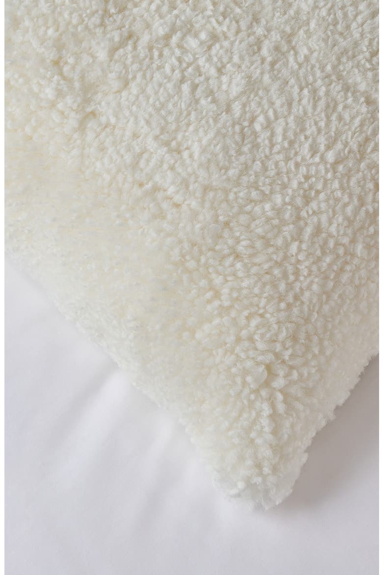 Curly Genuine Shearling Cushion, Alternate, color, IVORY