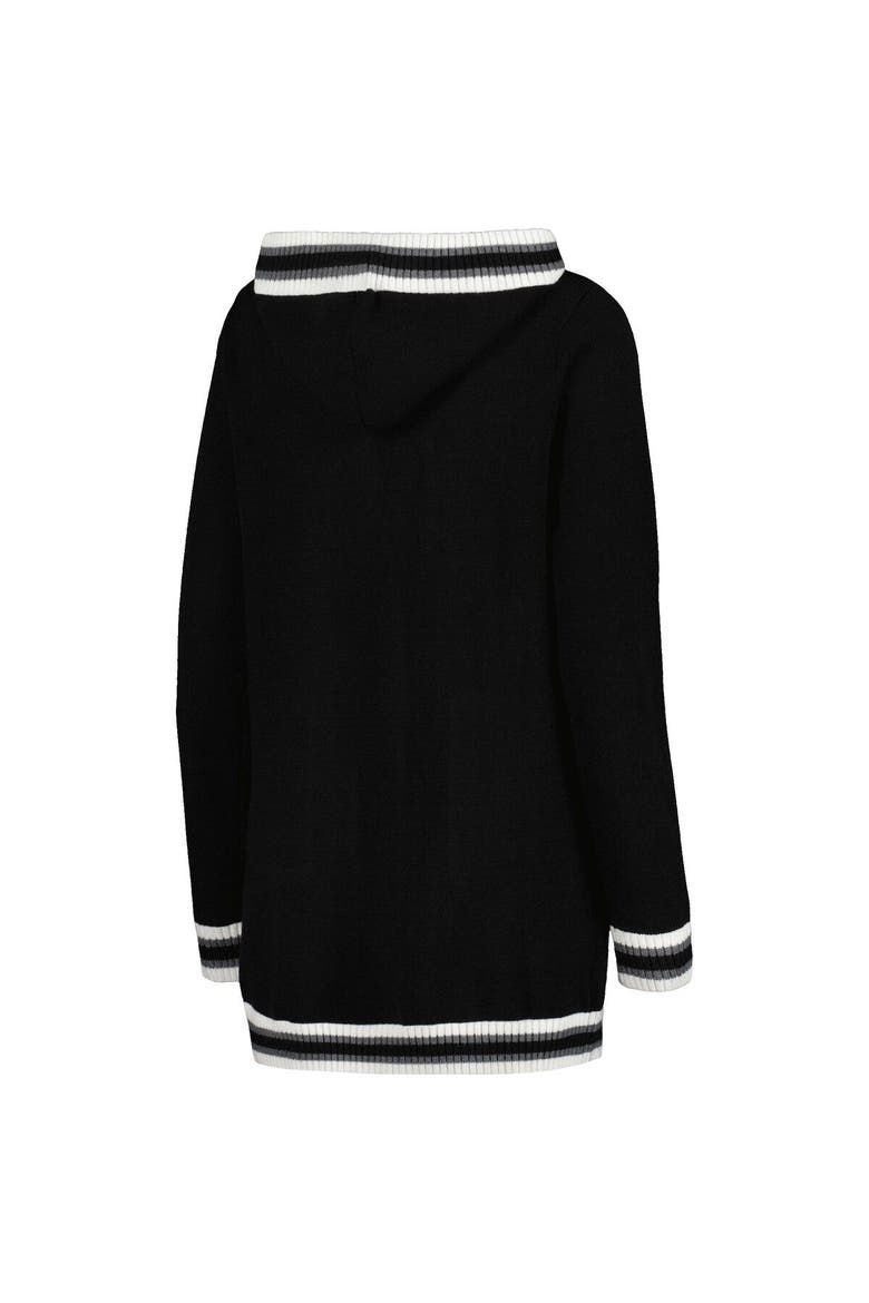 Women's Gameday Couture Black Kentucky Wildcats One More Round Tri-Blend Striped Hooded Cardigan Sweater, Alternate, color, Black