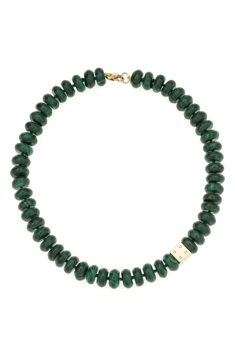 Adina Reyter Malachite Bead & Diamond Dice Necklace, Main, color, Mixed