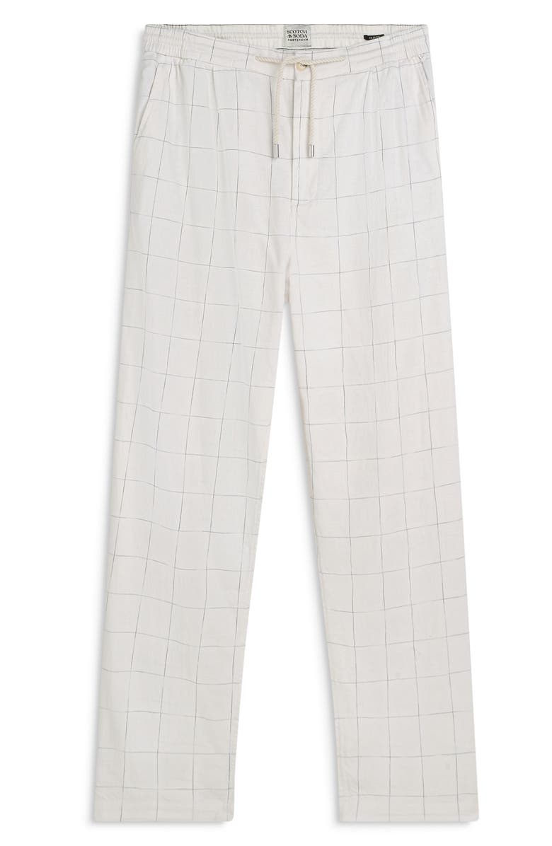 Scotch & Soda Pleated Relaxed Straight Fit Cotton & Linen Blend Pants, Alternate, color, 