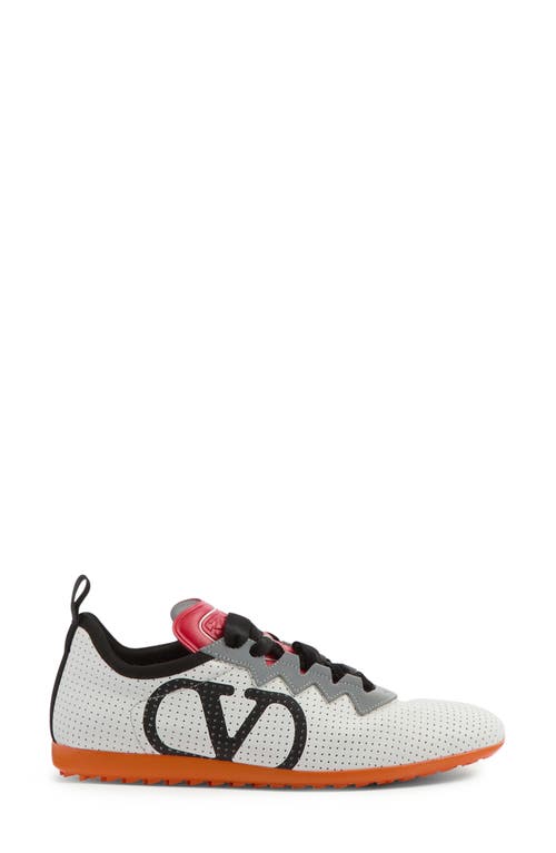 Shop Valentino Garavani Chromathon Perforated Sneaker In White Multi