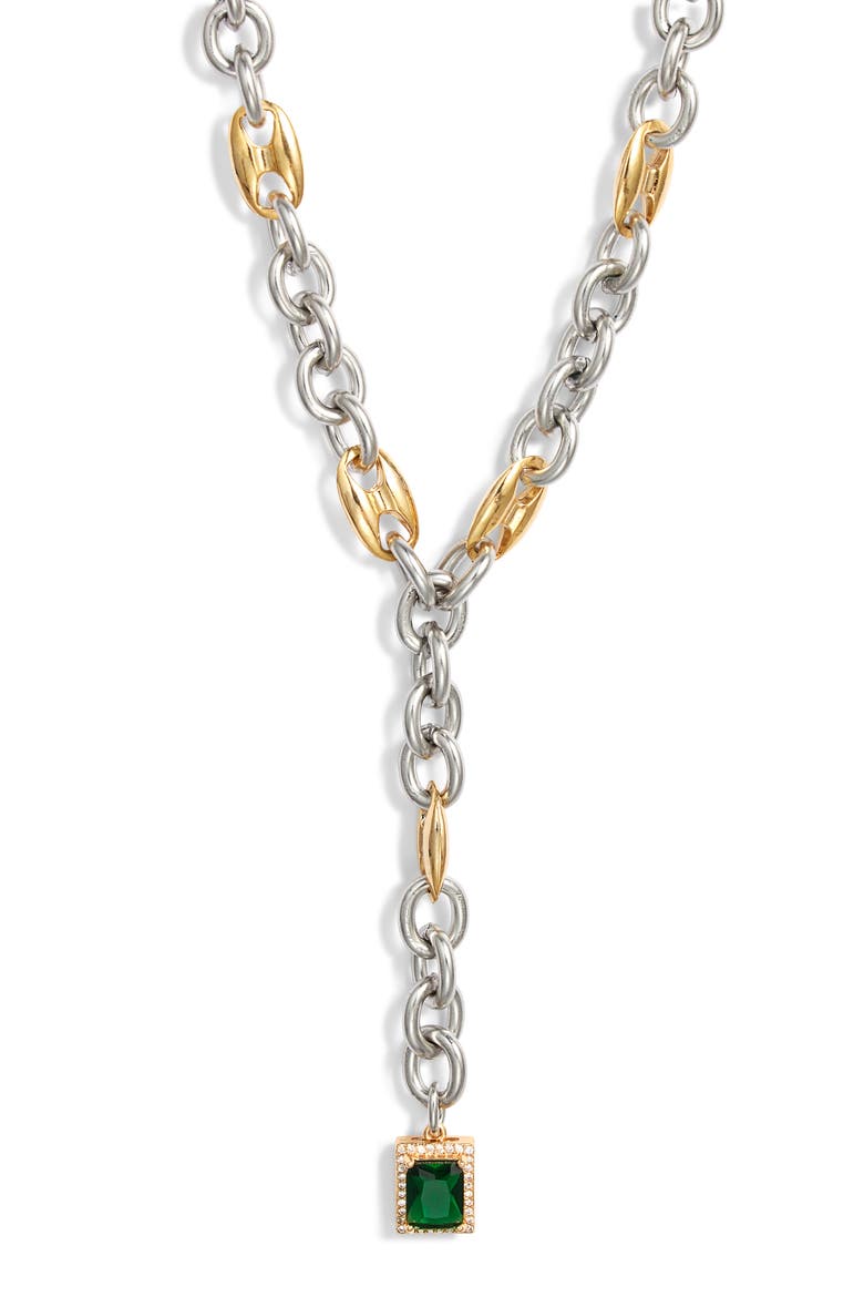 Duotone Vixen Pendant Y-Necklace, Main, color, GOLD/ SILVER