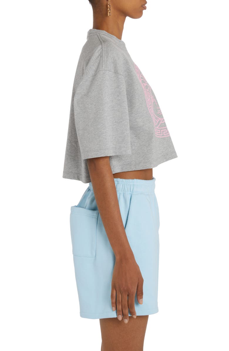 Versace Medusa Crop Cotton Graphic T-Shirt, Alternate, color,