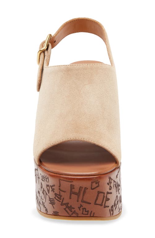 Chloé Maxime Platform Wedge Suede Sandals In Brown
