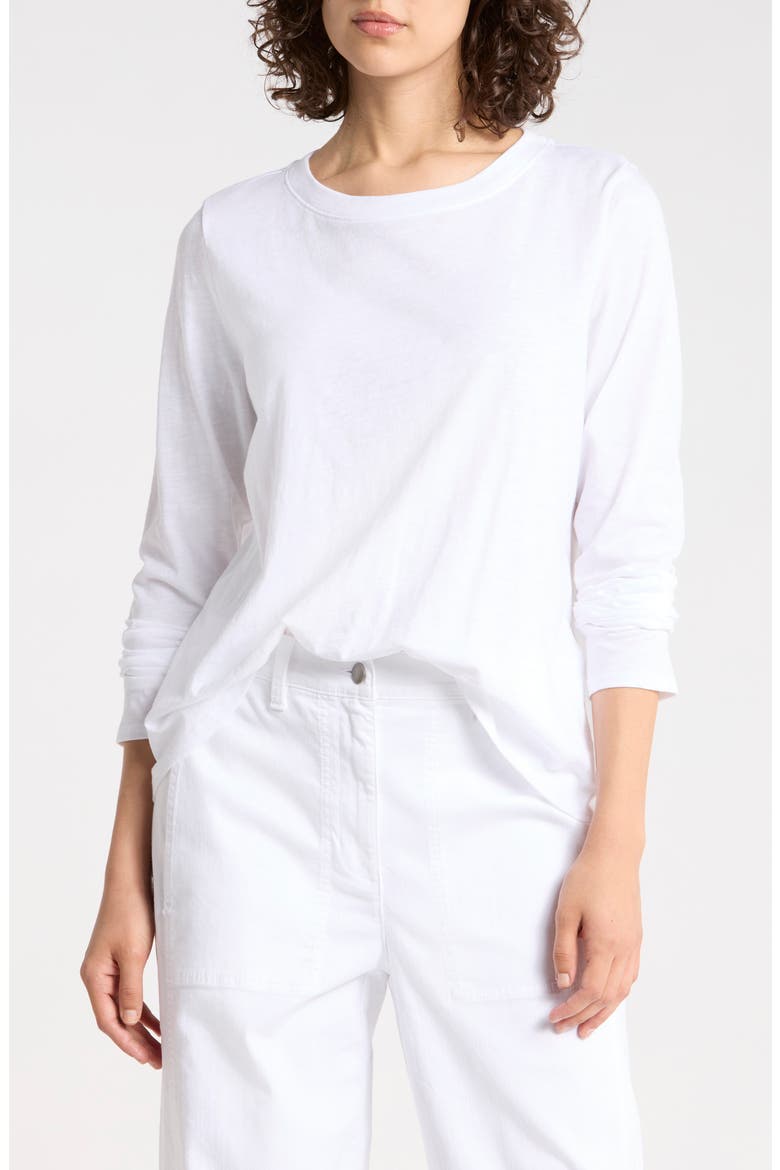 Long Sleeve Organic Cotton T-Shirt, Main, color, WHITE