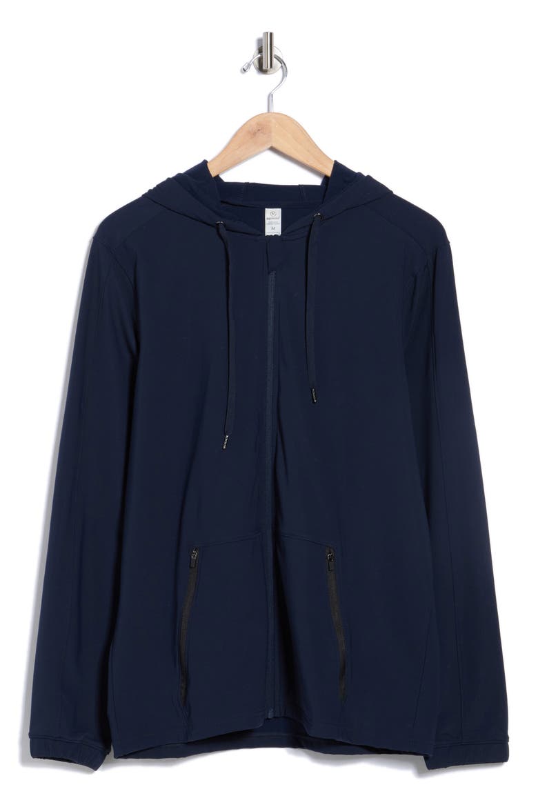 Warp Fleece Zip Hoodie, Alternate, color, TRUE NAVY