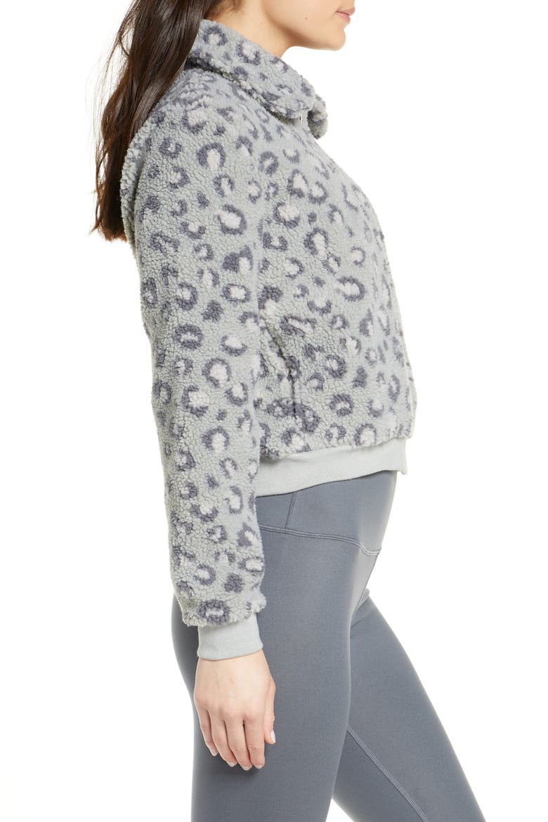 All Time Faux Fur Bomber Jacket, Alternate, color, GRAY LEOPARD