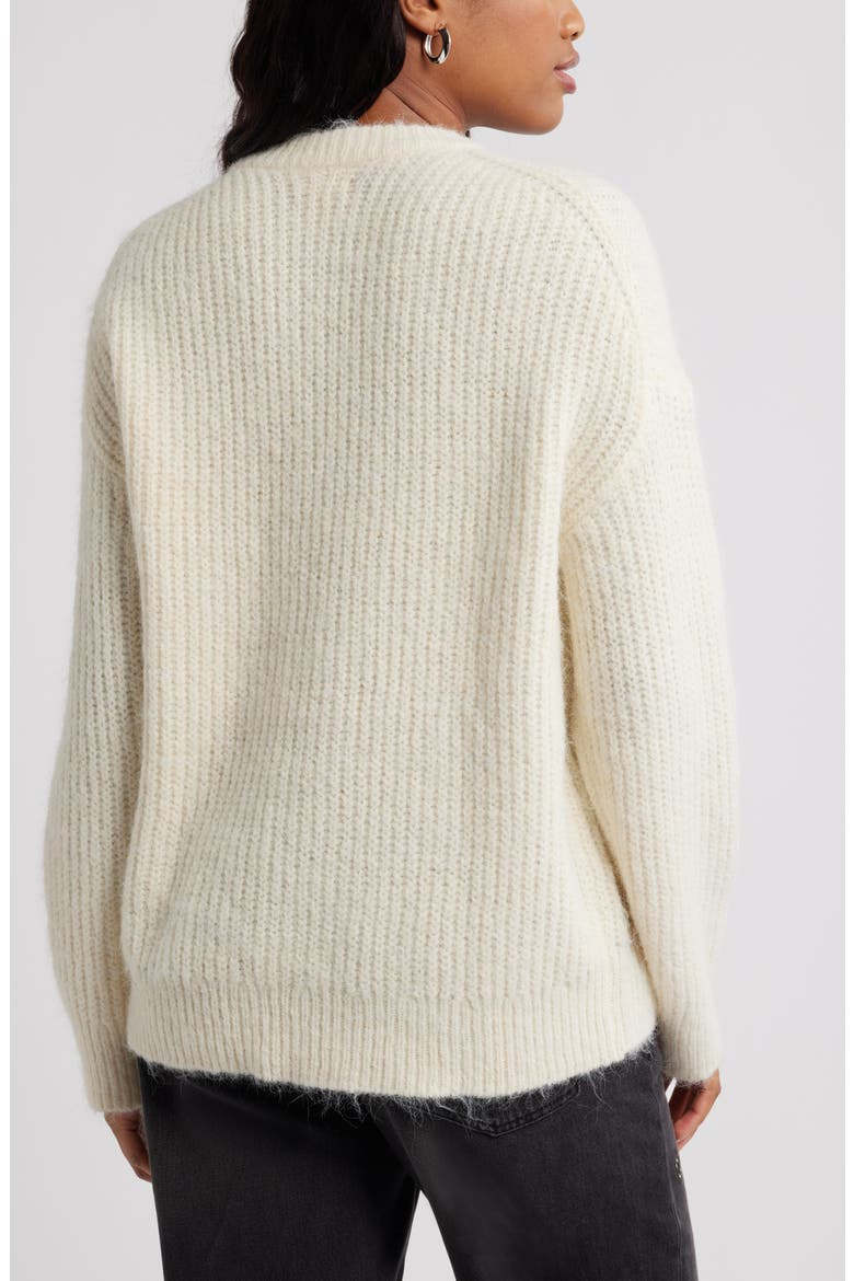 Oversize Fuzzy Sweater, Alternate, color, IVORY