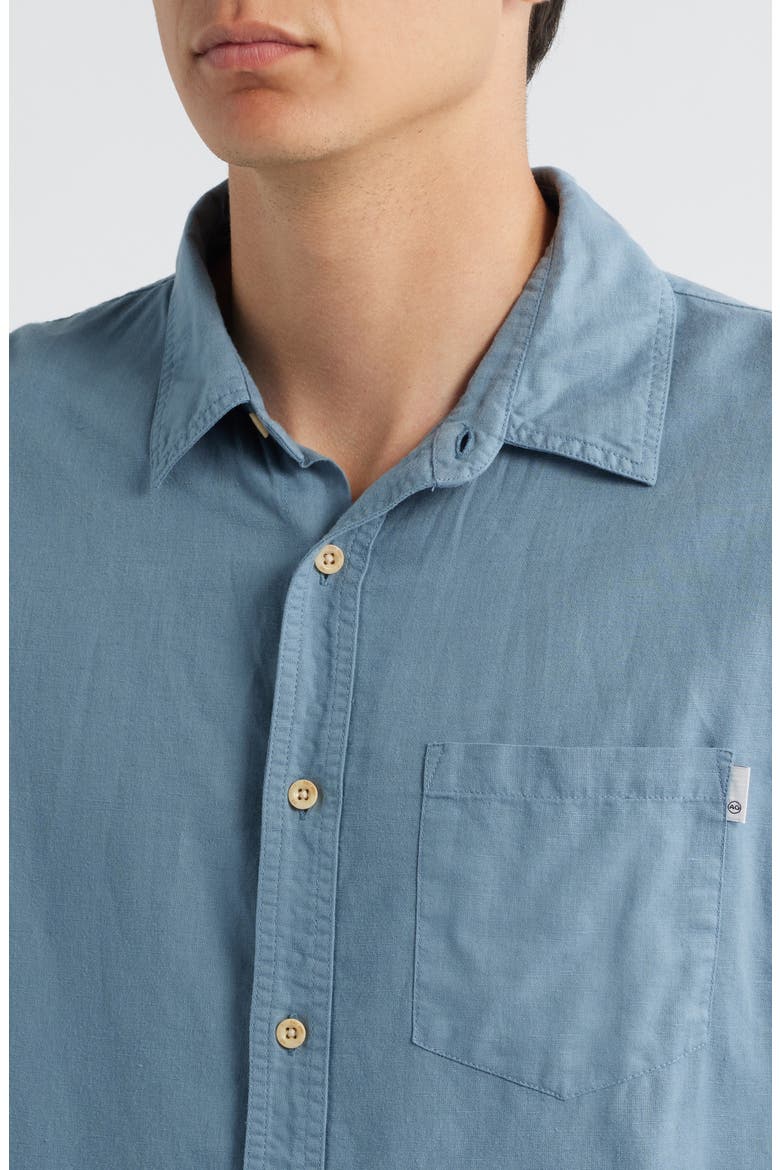 Wesley Linen & Cotton Button-Up Shirt, Alternate, color, SHORE BREAK