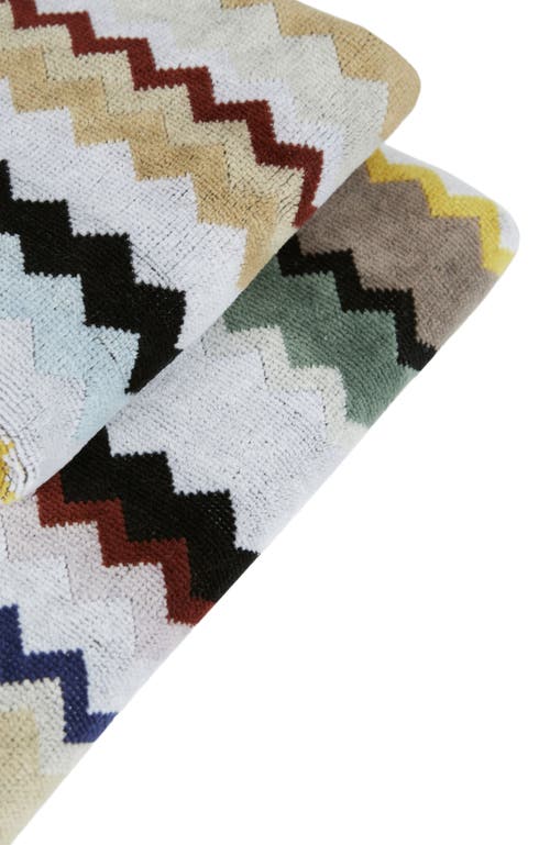 Missoni Home 2-piece Curt Bath Towel Set In Chevron Cotton Terry In Black