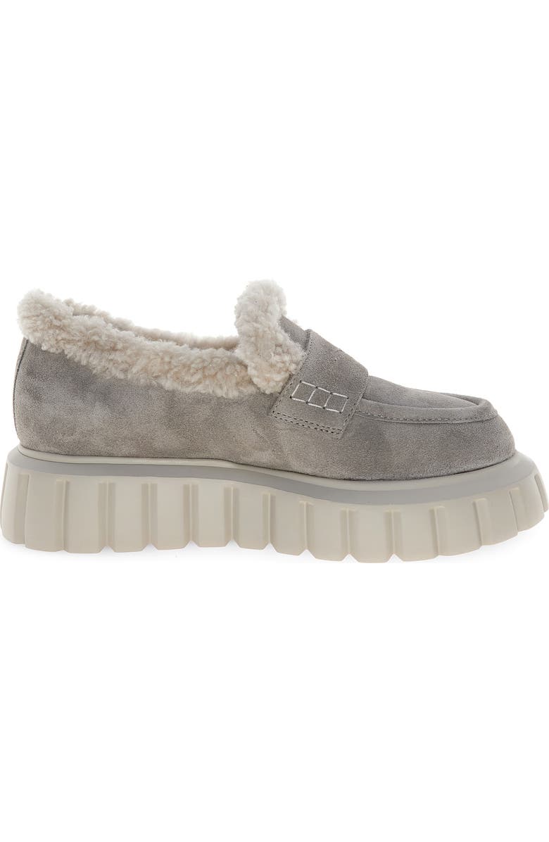 Voile Blanche Grenelle Genuine Shearling Platform Loafer, Alternate, color, Grey