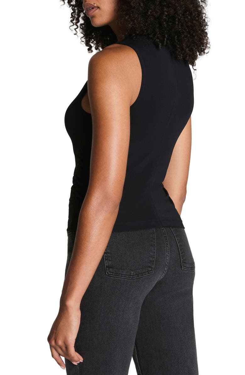 SPANX<sup>®</sup> Sleek Ruched Jersey Tank Top, Alternate, color, Classic Black