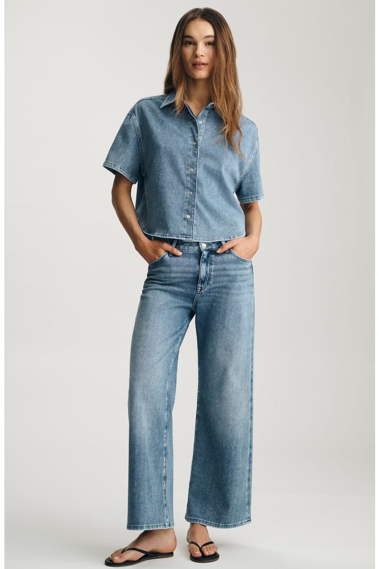 Jessie Denim Shirt, Alternate, color, MID MOVE