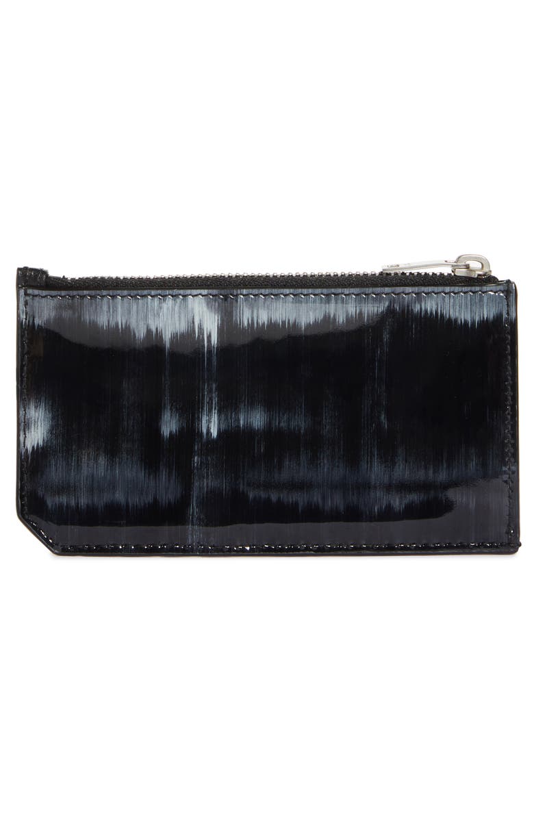 Saint Laurent Painted Fragments Leather Zip Card Case, Alternate, color, 
