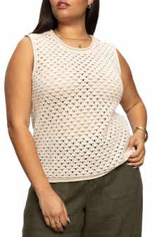 Sanctuary Open Stitch Sleeveless Cotton Sweater