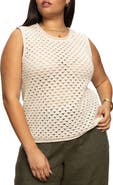 Sanctuary Open Stitch Sleeveless Cotton Sweater