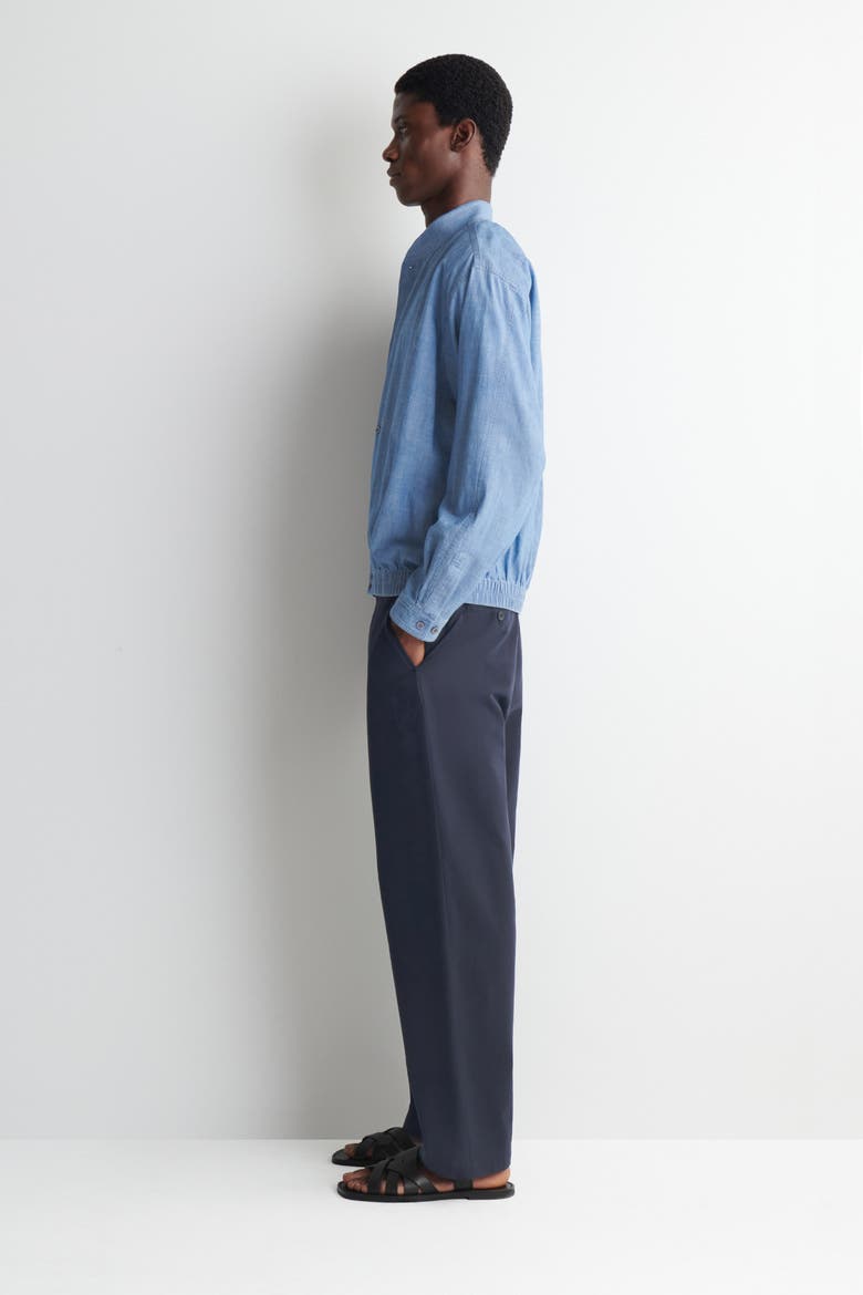 Bomber-style Denim Shirt, Alternate, color, BLUE