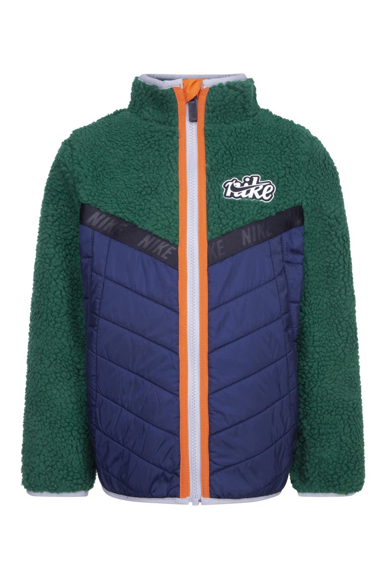 Kids' Fleece Quilted Jacket, Main, color, MALACHITE
