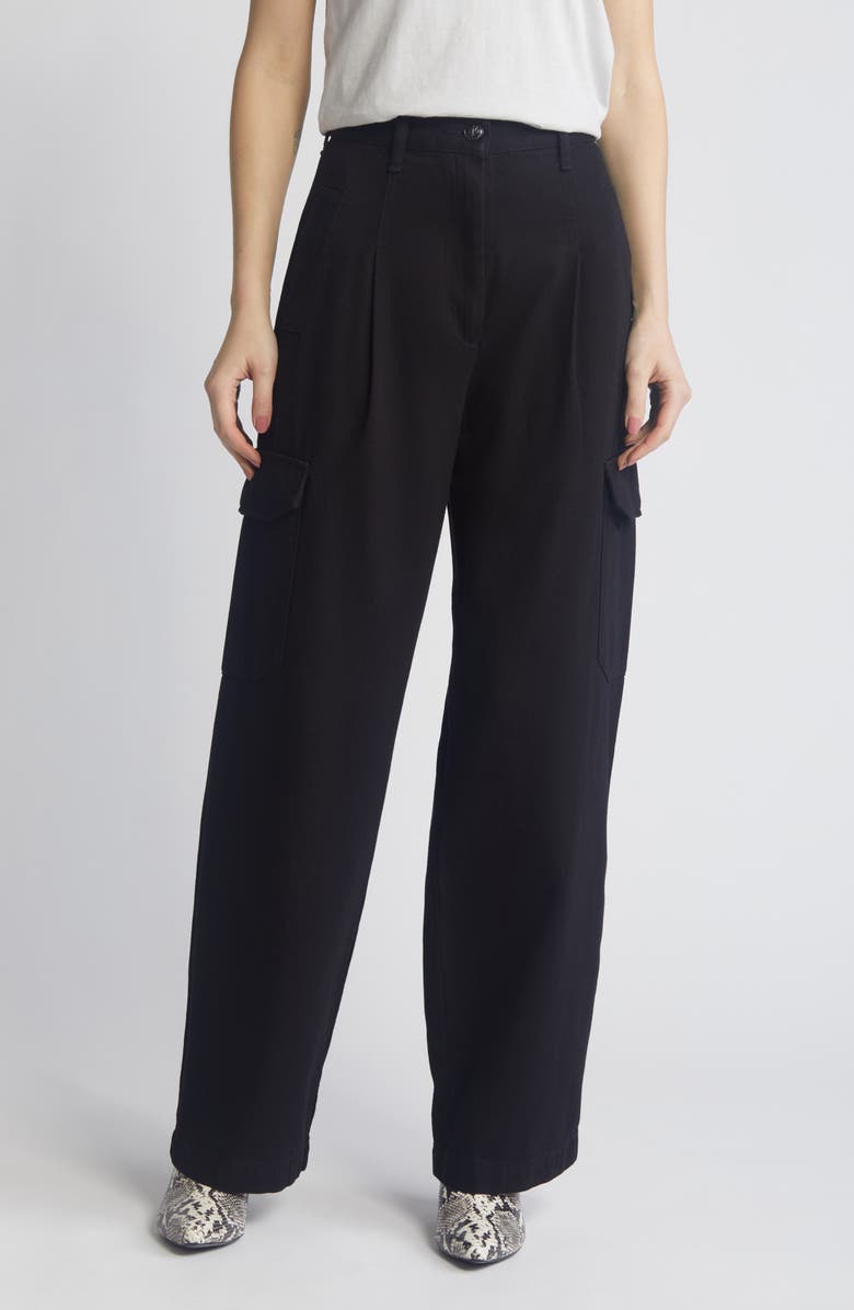 rag & bone Cassidy Featherweight Wide Leg Cargo Pants, Main, color, Black