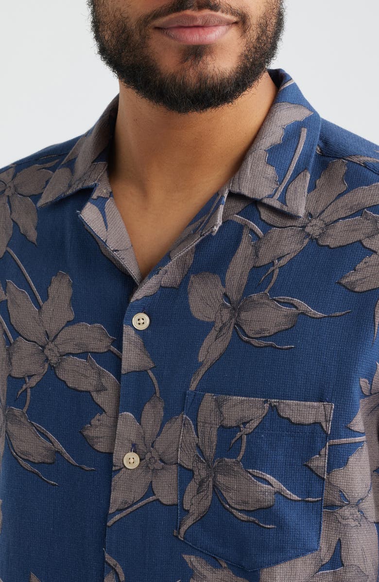 AllSaints Parterre Print Button-Up, Alternate, color, Bay Blue