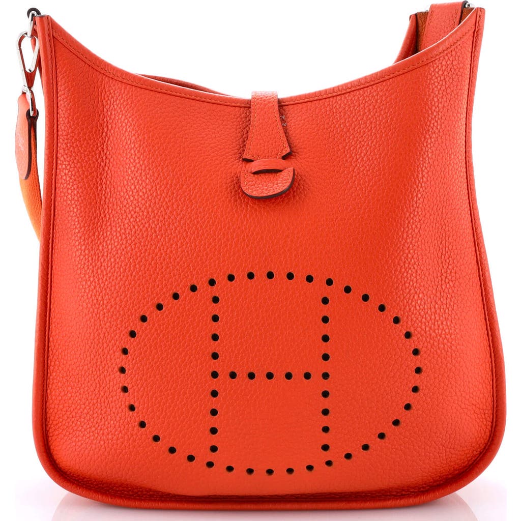 Pre-owned Hermes Hermes Evelyne Bag Gen Iii Clemence Pm In Orange