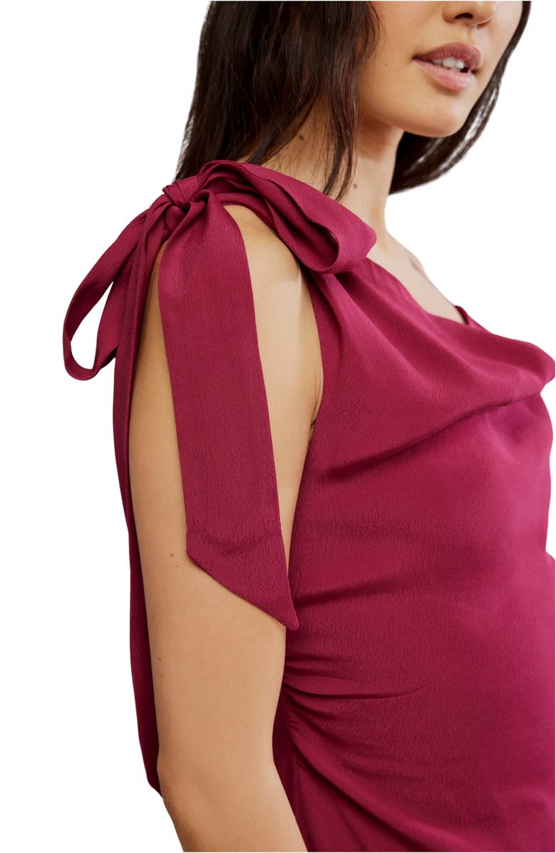 Free People True To You Sleeveless Tie Neck Top, Alternate, color, Beet Red