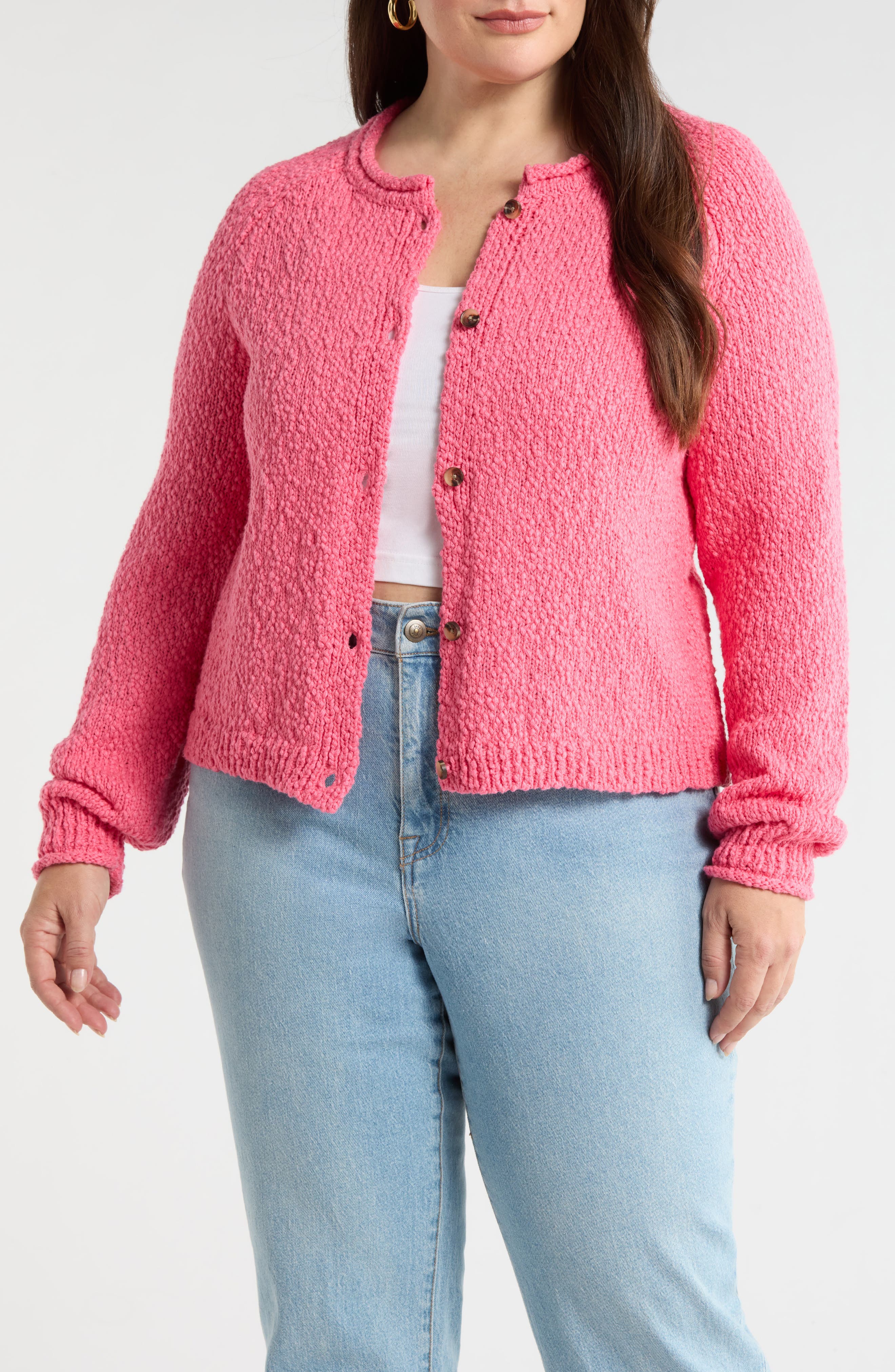 Fitted Crewneck Cardigan