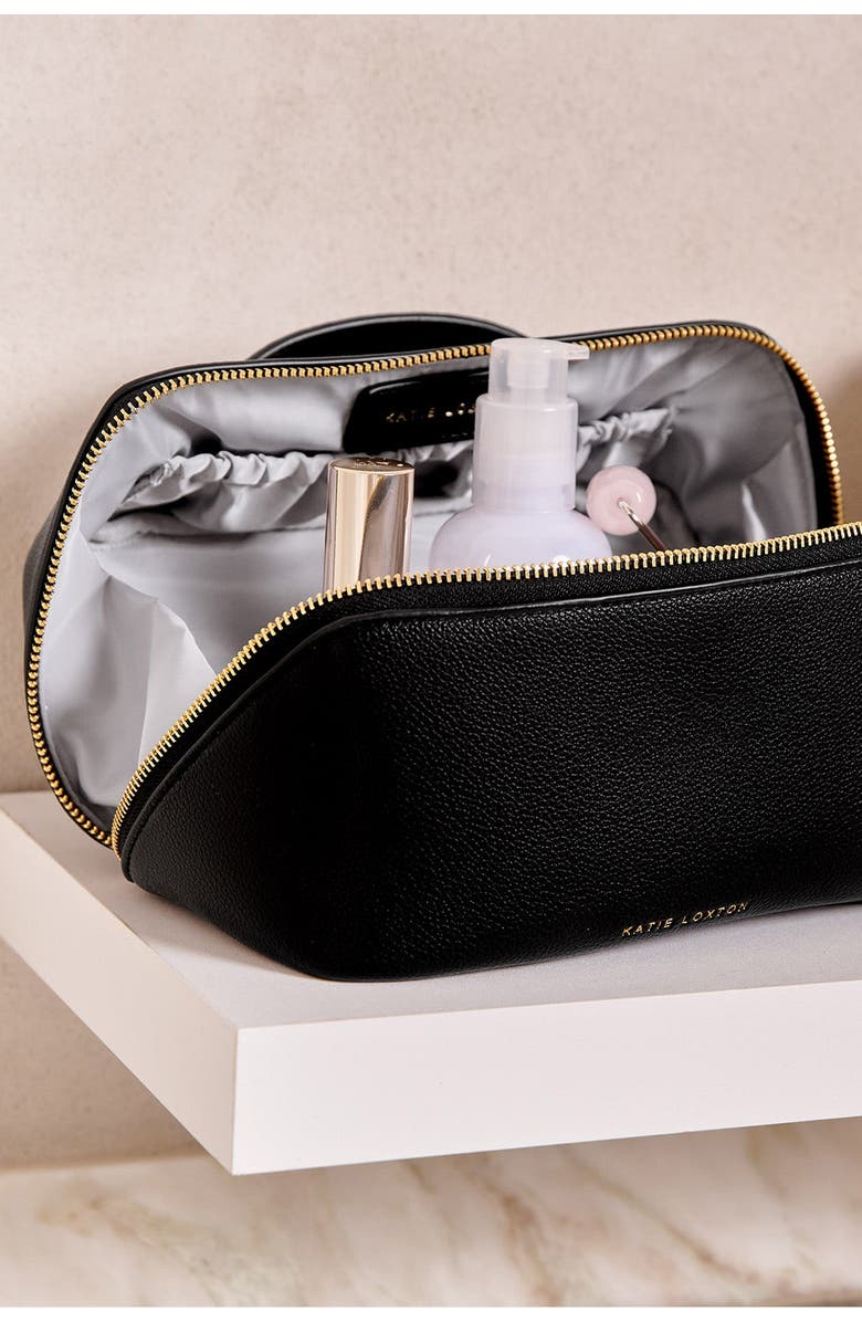 Katie Loxton Large Make Up and Toiletry Bag, Alternate, color, Black
