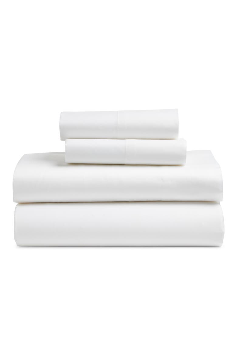 460 Thread Count Cotton Sateen Sheet Set, Main, color, WHITE