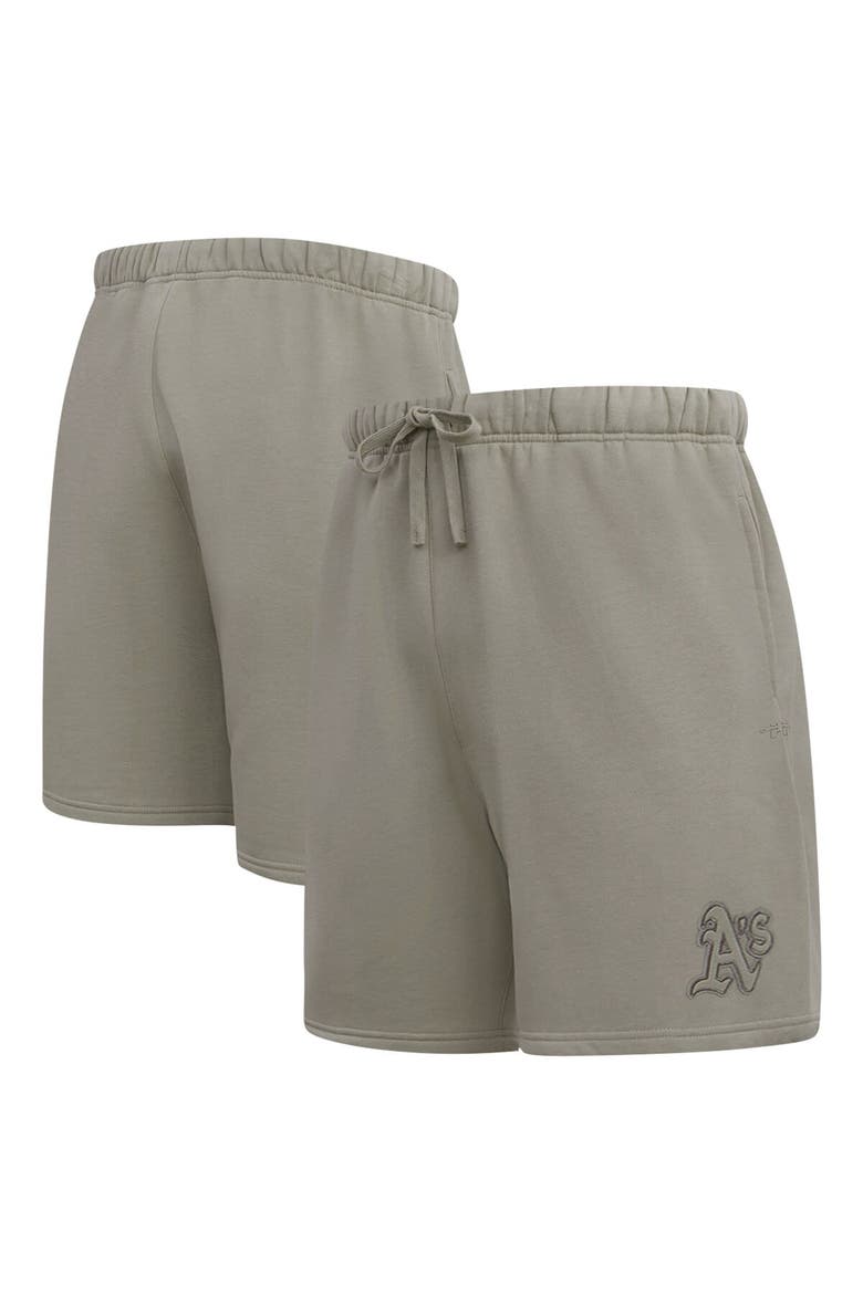 Men's Pro Standard Pewter Oakland Athletics Neutral Fleece Shorts, Alternate, color, Pewter