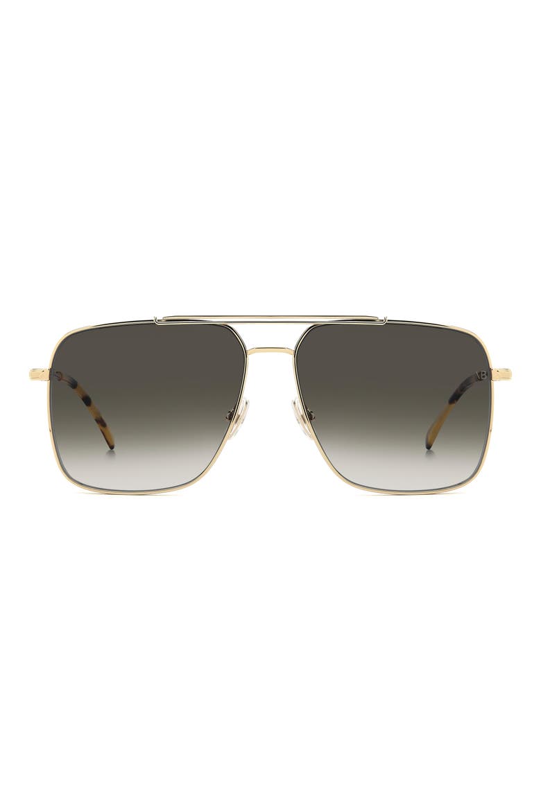 VB 1019/S 60mm Rectangular Aviator Sunglasses, Main, color, GOLD HONEY HAVANA/ GREEN