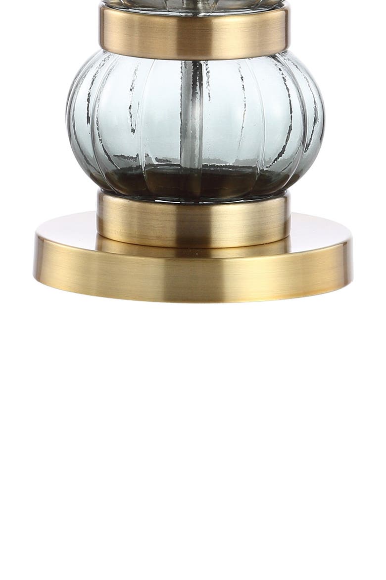 Linna 27.5" Glass/Metal Table Lamp, Smoked Gray/Brass Gold, Alternate, color, Smoked Gray/Brass Gold