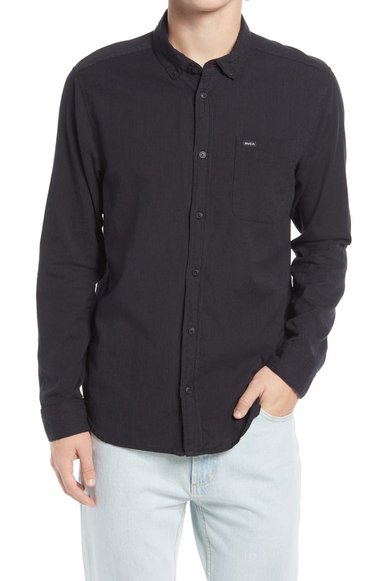 Endless Seersucker Button-Up Shirt, Main, color, BLACK BLACK